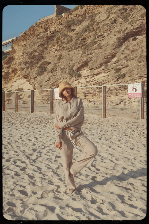 Vague linen trousers- Natural