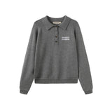 Vague knit polo shirt- Grey