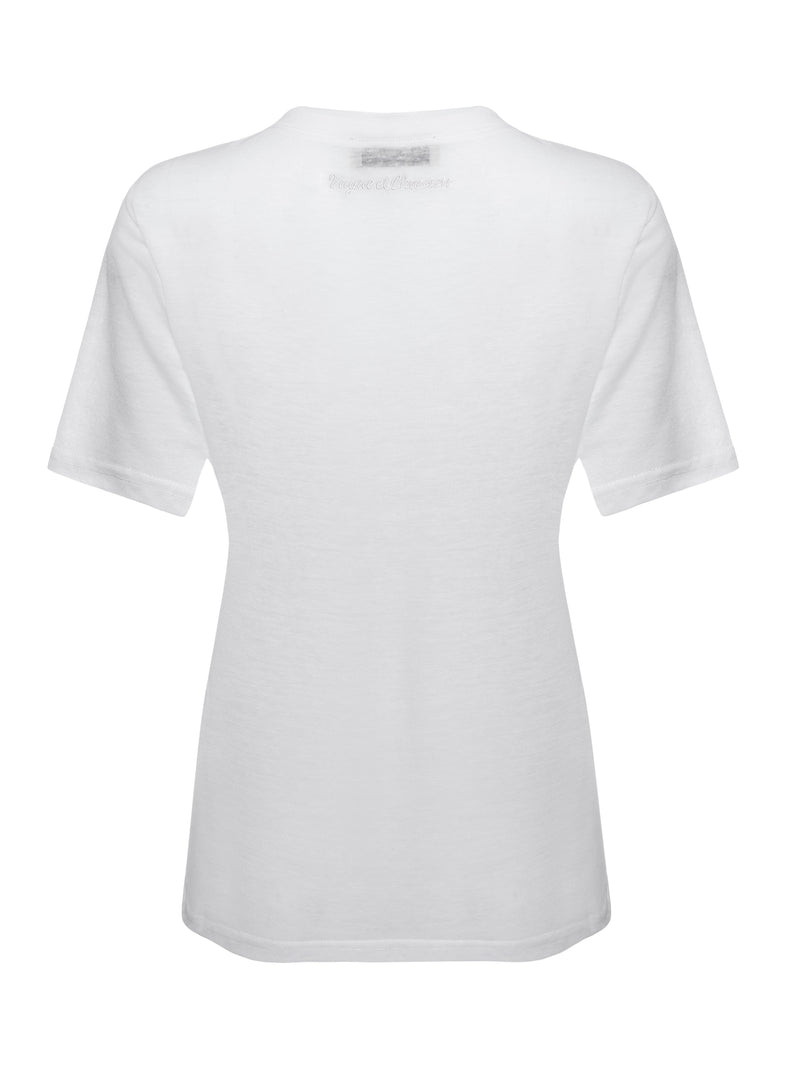 Vague sheer soft shirt- White