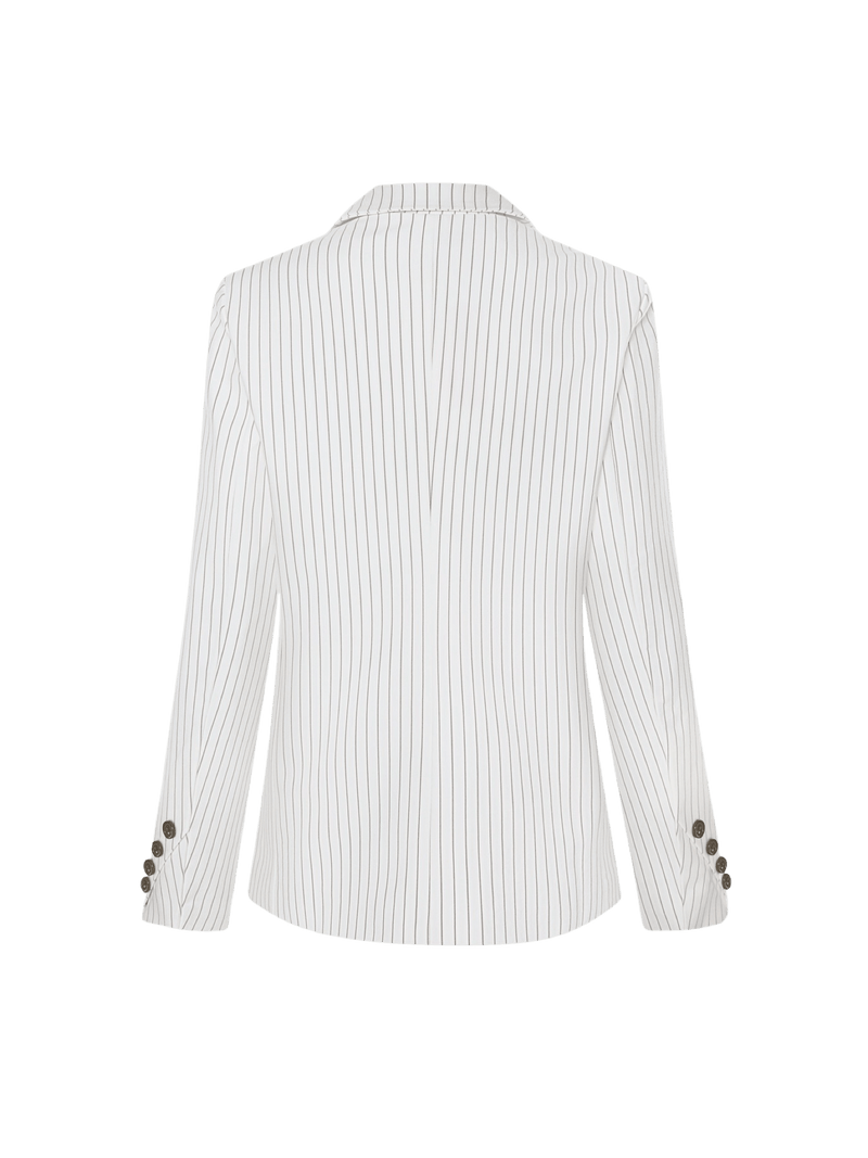 VAGUE THE STRIPED BLAZER- WHITE