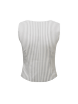 Vague striped vest- White