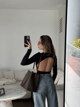 Vague long sleeve open back bodysuit - Black