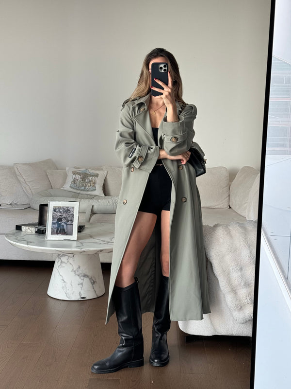 VAGUE ET CHANSON THE TRENCH COAT DUSTY GREEN