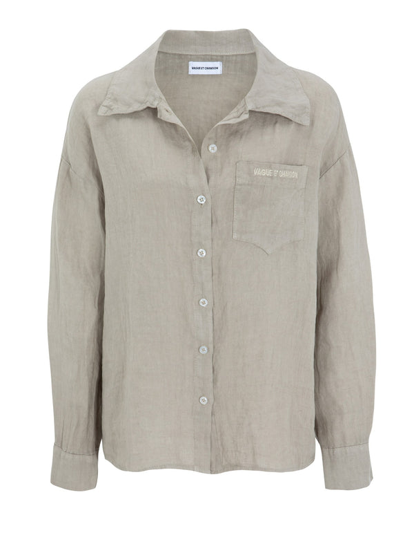 Vague linen button up shirt- Natural