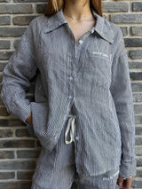 Vague linen button up shirt- Striped