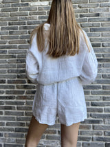 Vague linen shorts- White