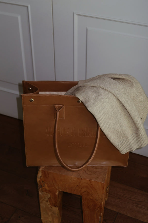 Vague et Chanson the tote bag- Brown