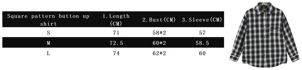 Vague plaid flannel button up shirt- black/grey