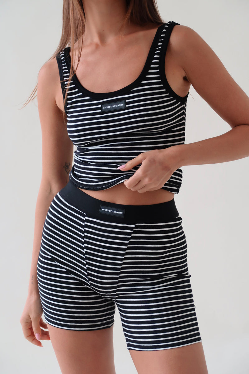 Vague tank top No.3 LOGO- Striped