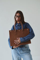 Vague et Chanson the tote bag- Brown