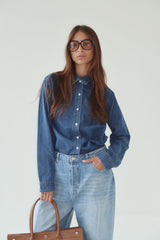 Vague denim button up shirt