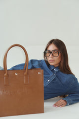 Vague et Chanson the tote bag- Brown