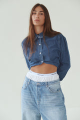 Vague denim button up shirt