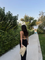 Vague backless collar dress - Black