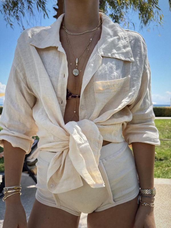 Vague linen button up shirt- Butter