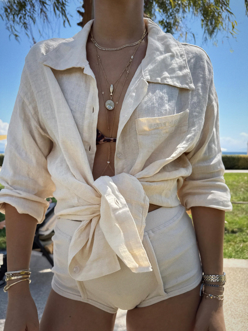 Vague linen button up shirt- Butter