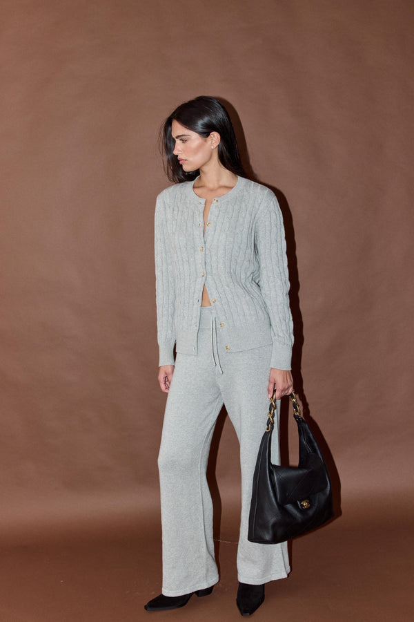 Vague Atelier Knit Relaxed Trousers – Grey