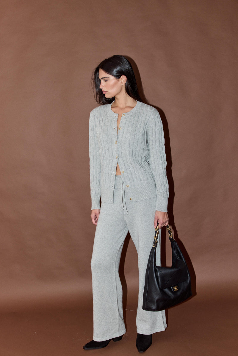 Vague Atelier Knit Relaxed Trousers – Grey