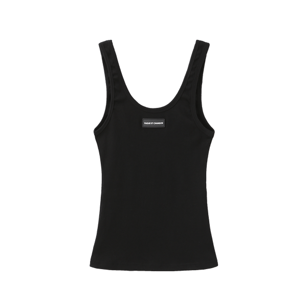 Vague tank top no.03 LOGO -  BLACK