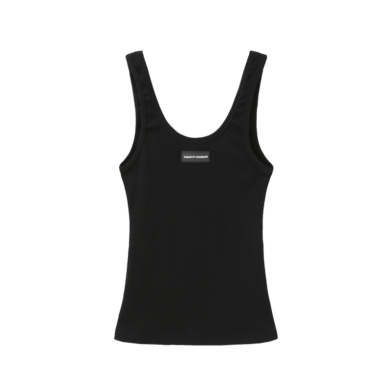 Vague tank top no.03 LOGO -  BLACK