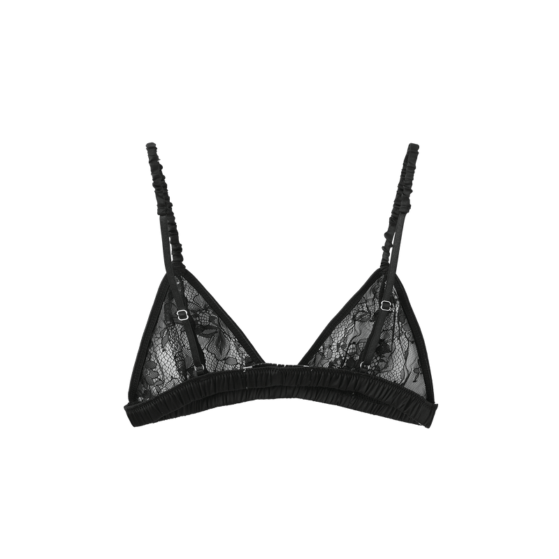 Vague lace bra- Black