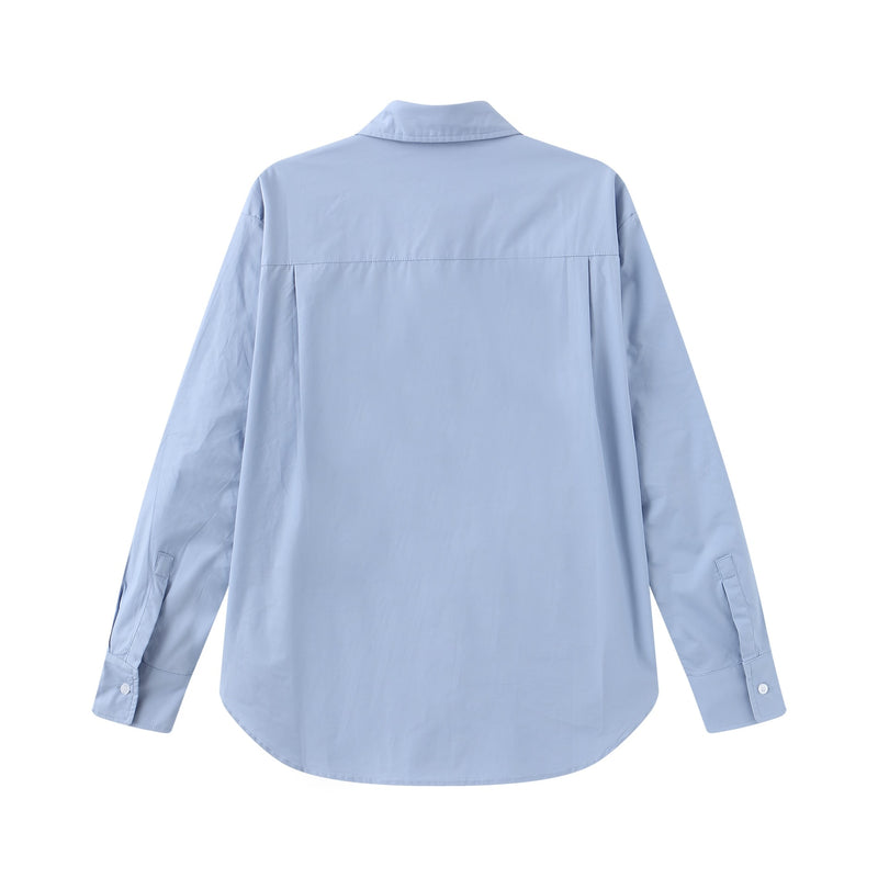 Vague oversized button up shirt- Blue