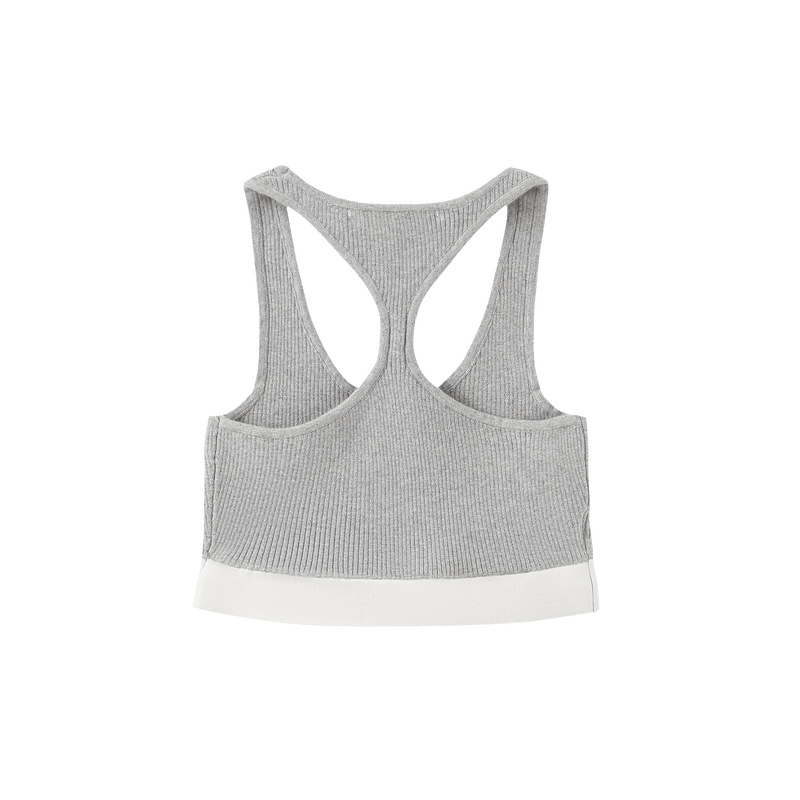 Vague ribbed knit bralette- Grey