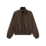 Vague nylon motocross zipper sweater- Brown