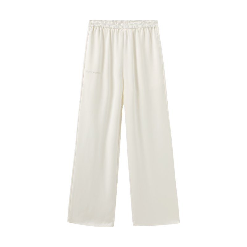 Vague et Chanson classic satin trousers- Cream