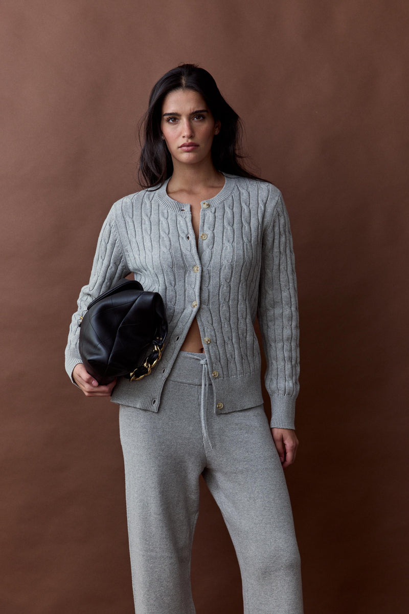 Vague Atelier Knit Relaxed Trousers – Grey