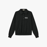Vague French Terry polo sweatshirt-  Black