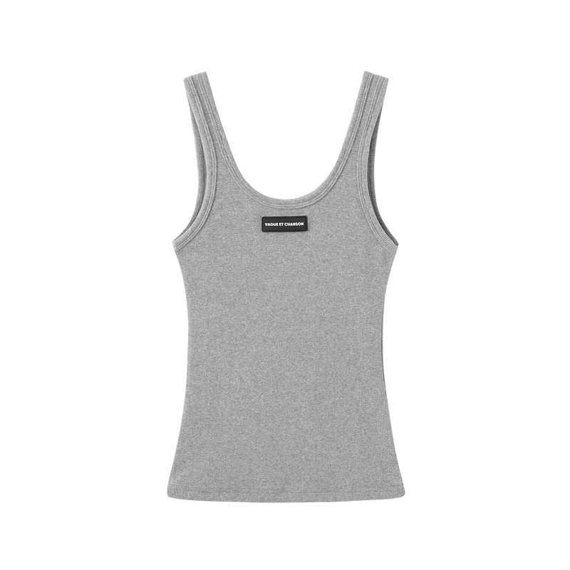 Vague tank top no.03 LOGO -  Grey