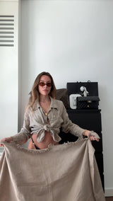 Vague linen pareo- Natural