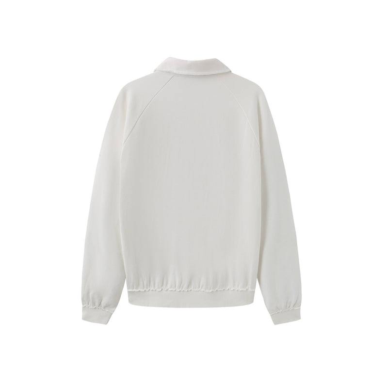 Vague French Terry polo sweatshirt- White