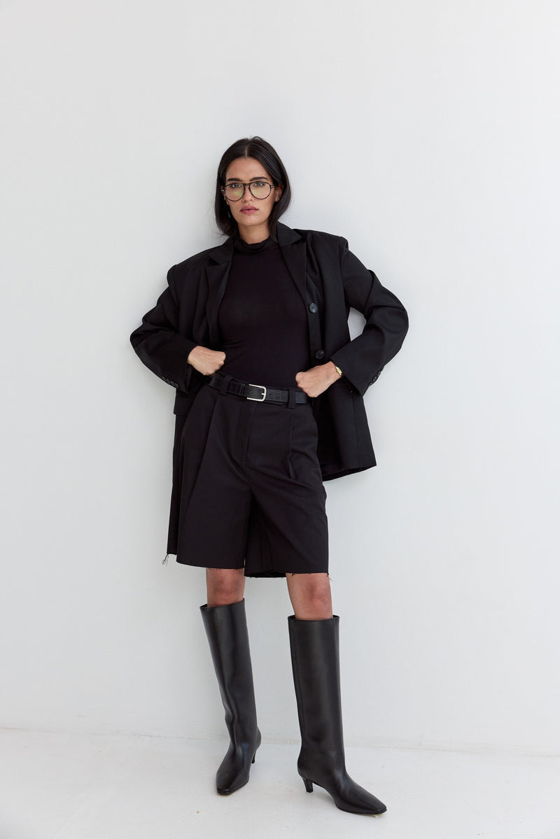 Vague bermuda tailored pants- Black