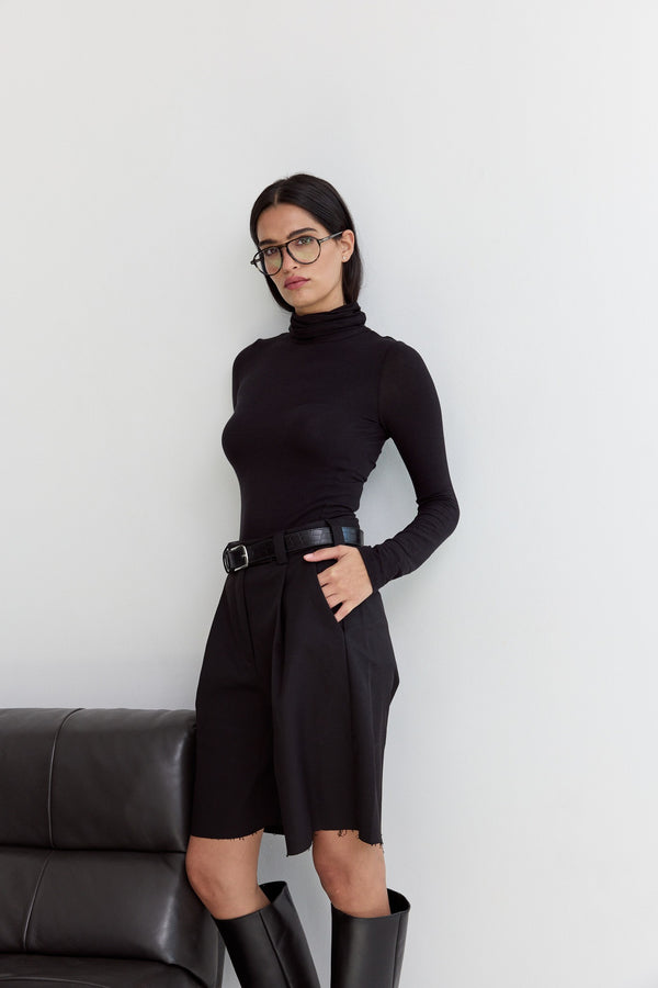 Vague bermuda tailored pants- Black