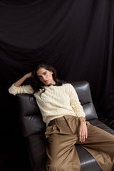 Vague Atelier Knit Crewneck Sweater – Cream