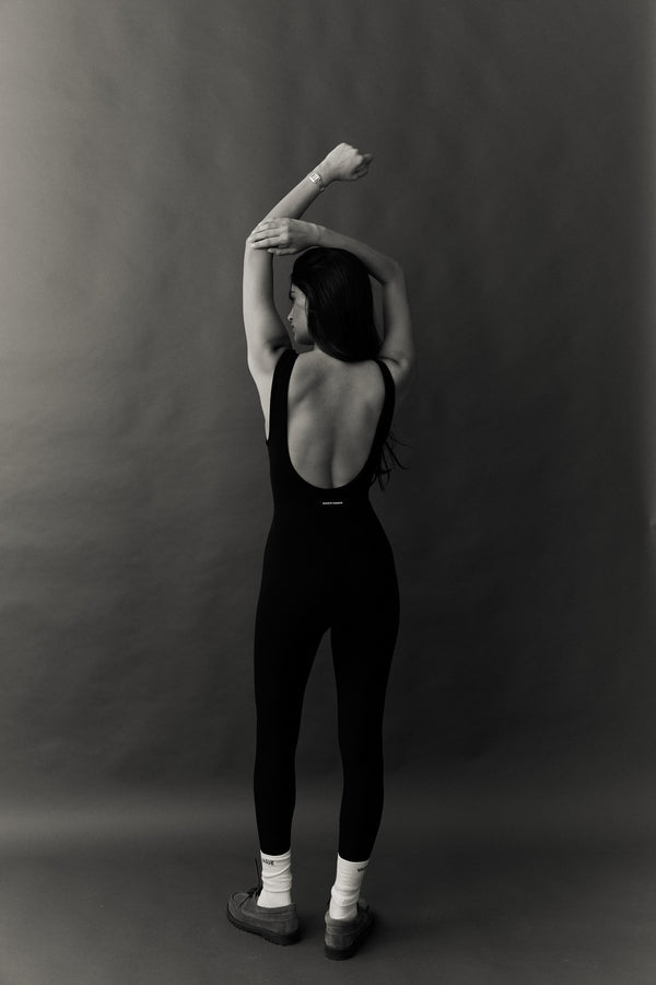 Vague et Chanson the ribbed romper - Black