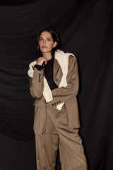 Vague classic tailored trousers- Brown