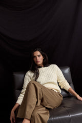 Vague Atelier Knit Crewneck Sweater – Cream