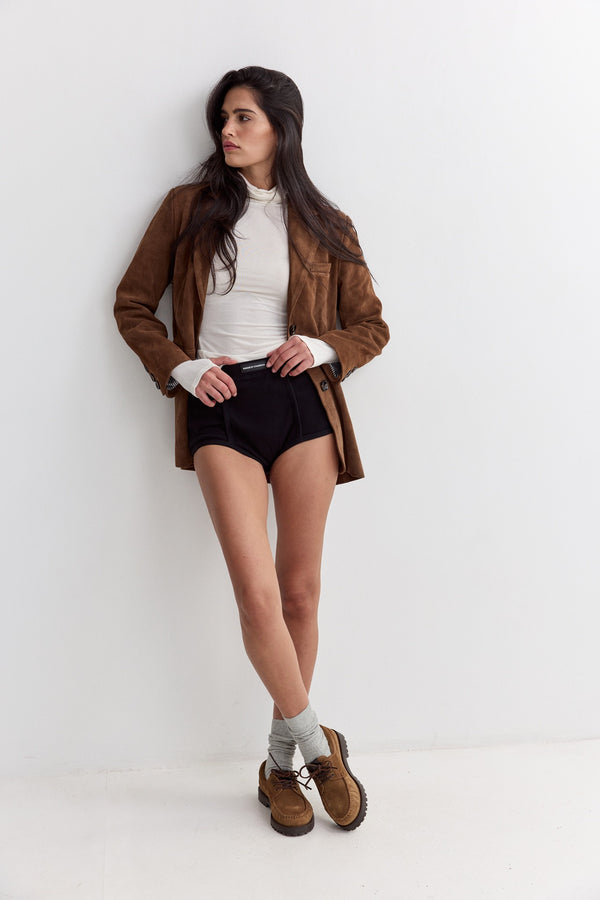 Vague sheer soft turtle neck shirt- Off white