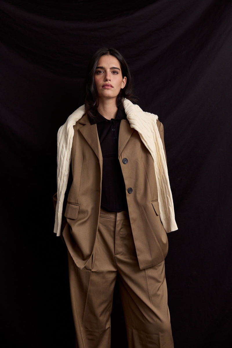 Vague classic tailored trousers- Brown