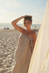 Vague linen pareo- Natural
