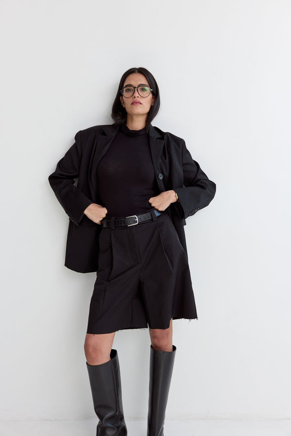 Vague bermuda tailored pants- Black