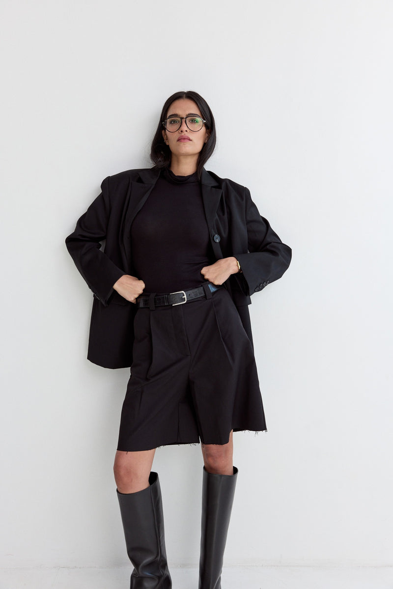 Vague bermuda tailored pants- Black