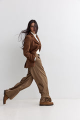 Vague classic tailored trousers- Brown