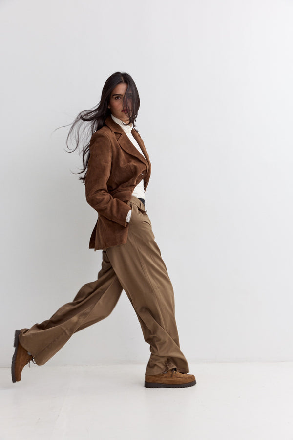 Vague classic tailored trousers- Brown