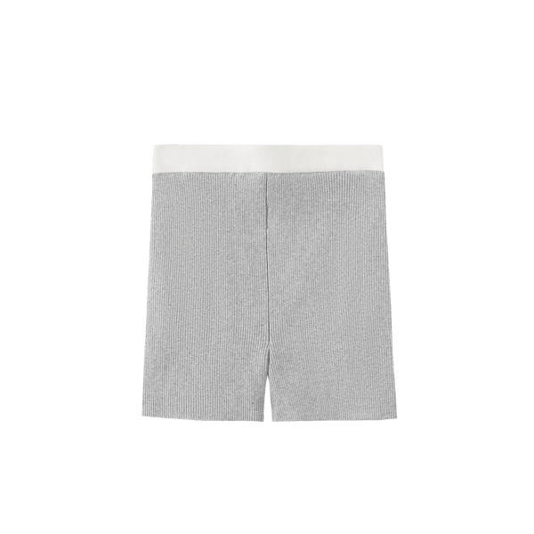 Vague ribbed knit shorts- Grey