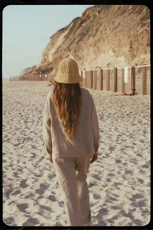 Vague linen button up shirt- Natural