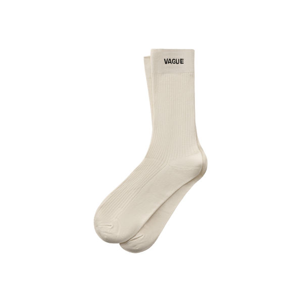 Vague ribbed socks- Cream